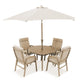 Sorrento 4 Seat Dining Set with Deluxe 2.5m Parasol