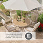Sorrento 4 Seat Dining Set with Recliner Chairs and Deluxe 2.5m Parasol