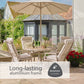Sorrento 4 Seat Dining Set with Recliner Chairs and Deluxe 2.5m Parasol