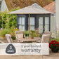 Sorrento 4 Seat Dining Set with Deluxe 2.5m Parasol