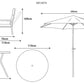 Sorrento 4 Seat Dining Set with Recliner Chairs and Deluxe 2.5m Parasol