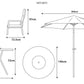 Sorrento 6 Seat Dining Set with Lazy Susan and Deluxe 3.0m Parasol