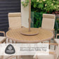 Sorrento 6 Seat Dining Set with Lazy Susan, Recliner Chairs and Deluxe 3.0m Parasol