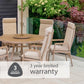 Sorrento 6 Seat Dining Set with Lazy Susan, Recliner Chairs and Deluxe 3.0m Parasol