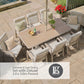 Sorrento 8 Seat Dining Set with Deluxe 2.0 x 3.0m Parasol
