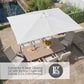 Sorrento 8 Seat Dining Set with Recliner Chairs and Deluxe 2.0 x 3.0m Parasol