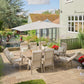 Sorrento 8 Seat Dining Set with Recliner Chairs and Deluxe 2.0 x 3.0m Parasol