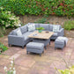 Stockholm Fully Upholstered Modular Dining Set With Adjustable Table