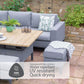 Stockholm Fully Upholstered Modular Dining Set With Adjustable Table