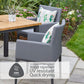 Stockholm 4 Seat Dining Set With Armchair And Deluxe 2.5m Parasol