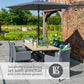 Stockholm 6 Seat Dining Set With Armchair And Deluxe 3.0m Parasol