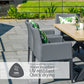 Stockholm 6 Seat Dining Set With Armchair And Deluxe 3.0m Parasol