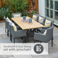 Stockholm 8 Seat Dining Set With Armchair