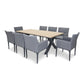 Stockholm 8 Seat Dining Set With Armchair