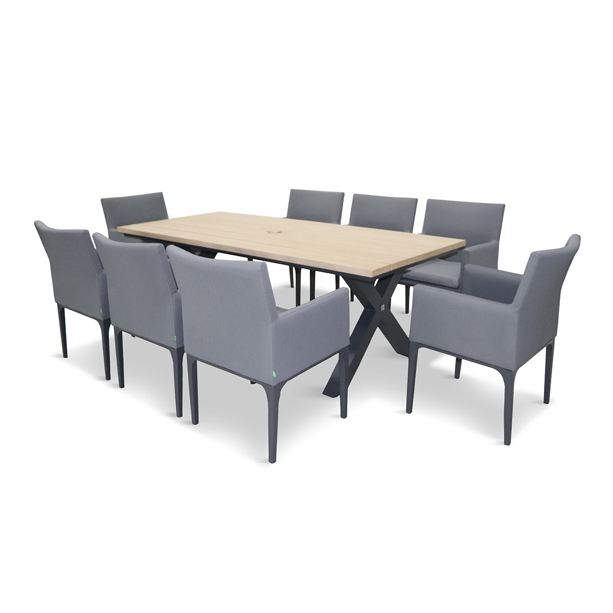 Stockholm 8 Seat Dining Set With Armchair