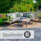 Stockholm Open-Sided Modular Lounge Set With Ottoman