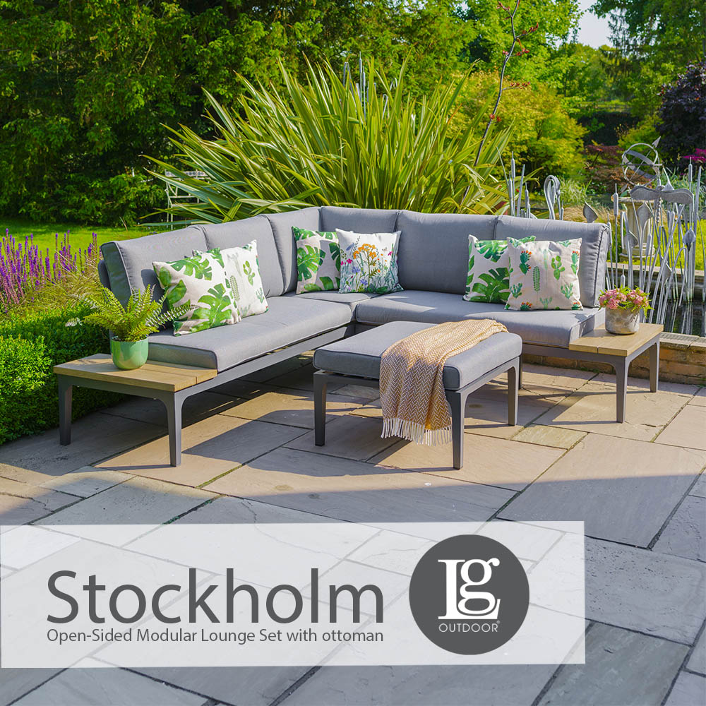 Stockholm Open-Sided Modular Lounge Set With Ottoman