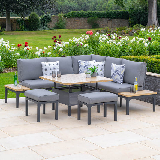 Stockholm Open-Sided Modular Dining Set With Adjustable Table