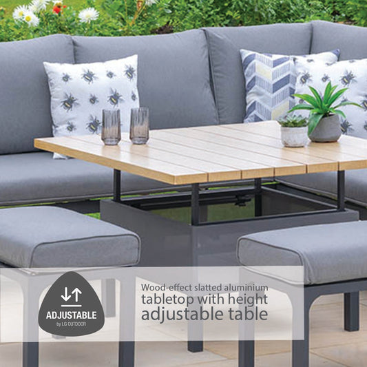 Stockholm Open-Sided Modular Dining Set With Adjustable Table