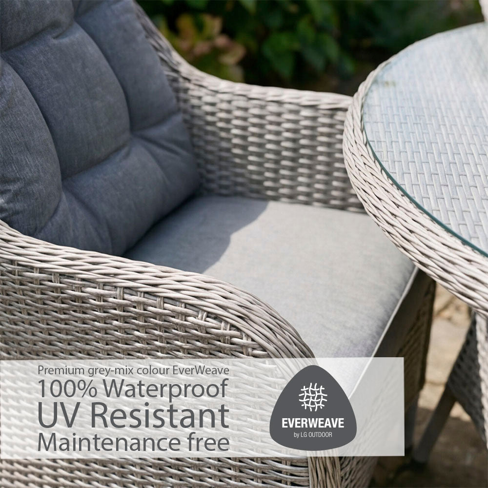 Oslo 4 Seat Dining Set with Deluxe 2.5m Parasol