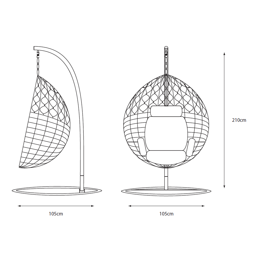 St Tropez Sand Hanging Egg Chair