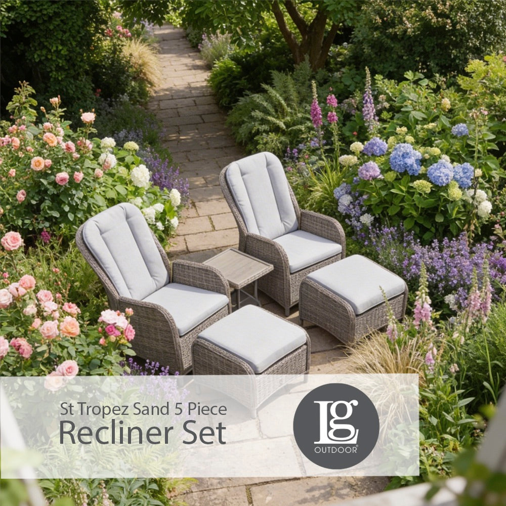 St Tropez Sand 5 Piece Recliner Set