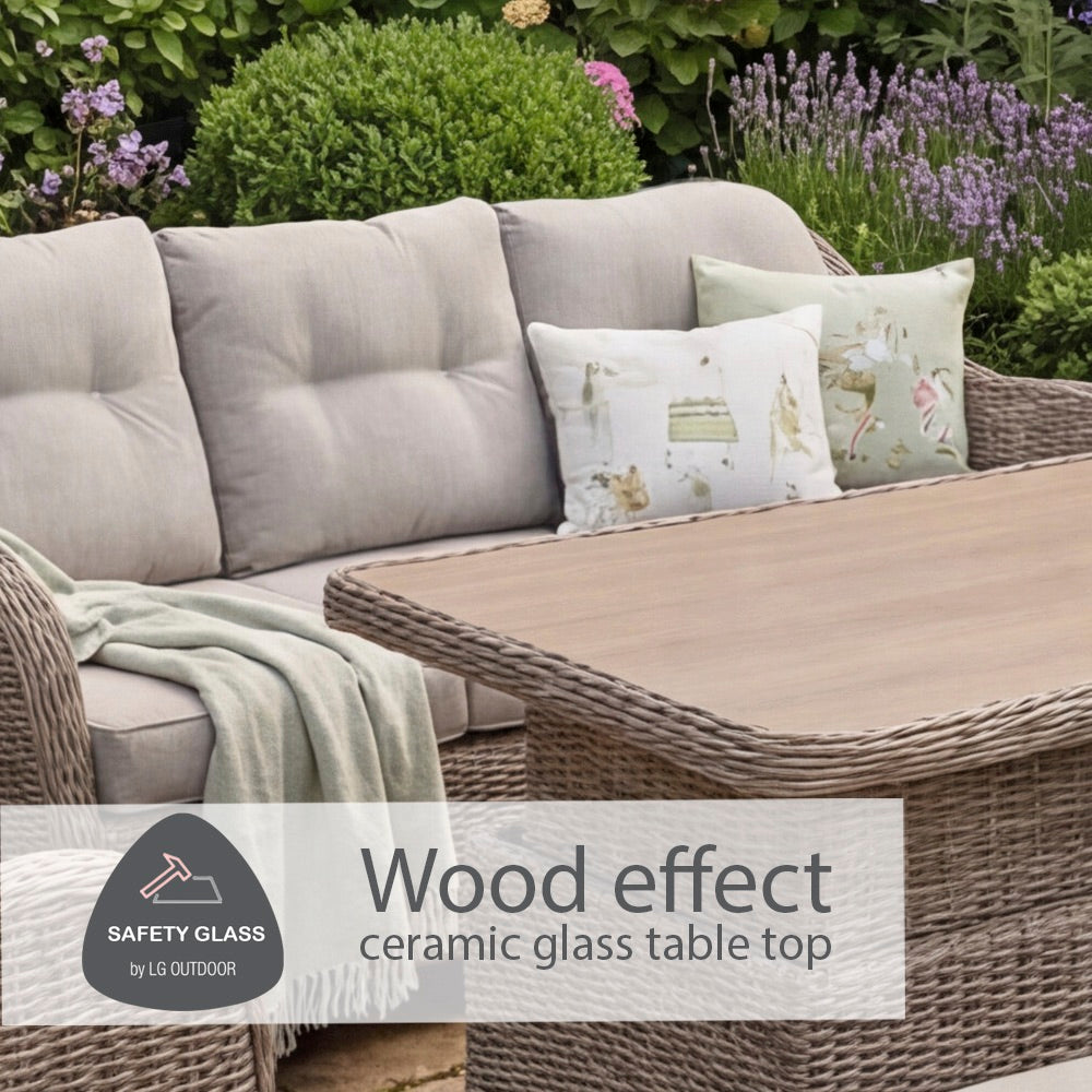 St Tropez Sand Lounge Dining Set with Adjustable Table