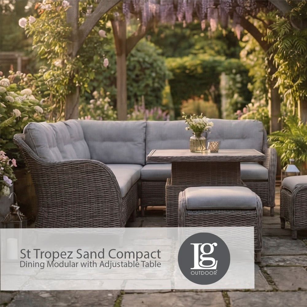 St Tropez Sand Compact Dining Modular with Adjustable Table