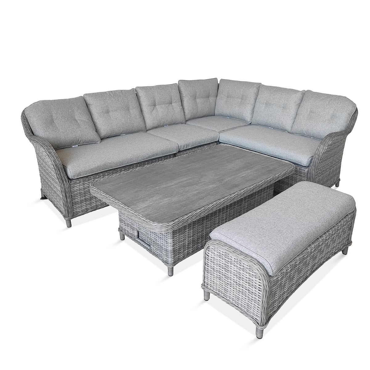 St Tropez Stone Rectangular Dining Modular with Adjustable Table