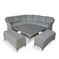 St Tropez Stone Large Square Dining Modular with Adjustable Table