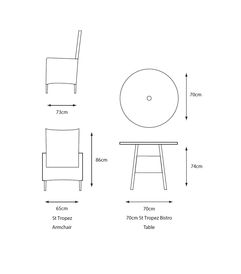St Tropez Stone 2 Seat Set