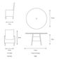 St Tropez Stone 4 Seat Dining Set with Deluxe 2.5m Parasol