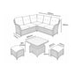 St Tropez Stone Compact Dining Modular with Adjustable Table