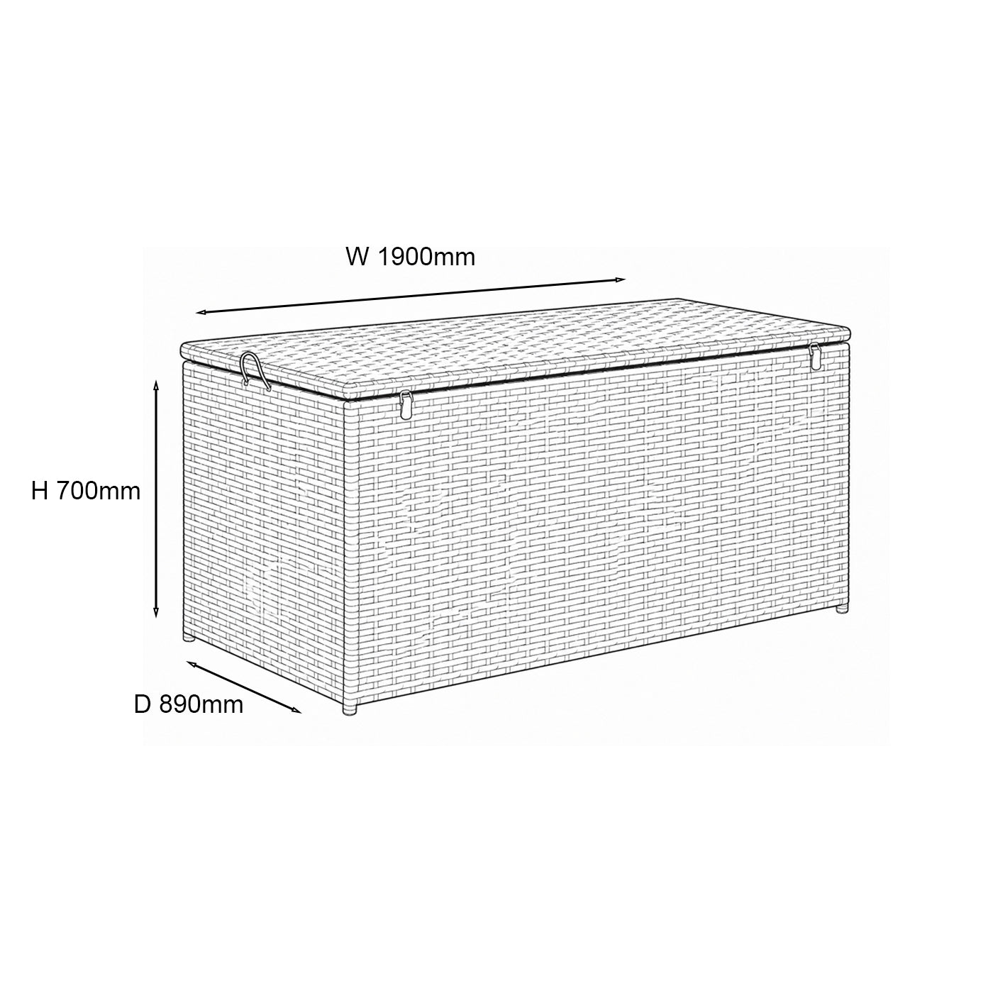 St Tropez Stone Large Cushion Storage Box