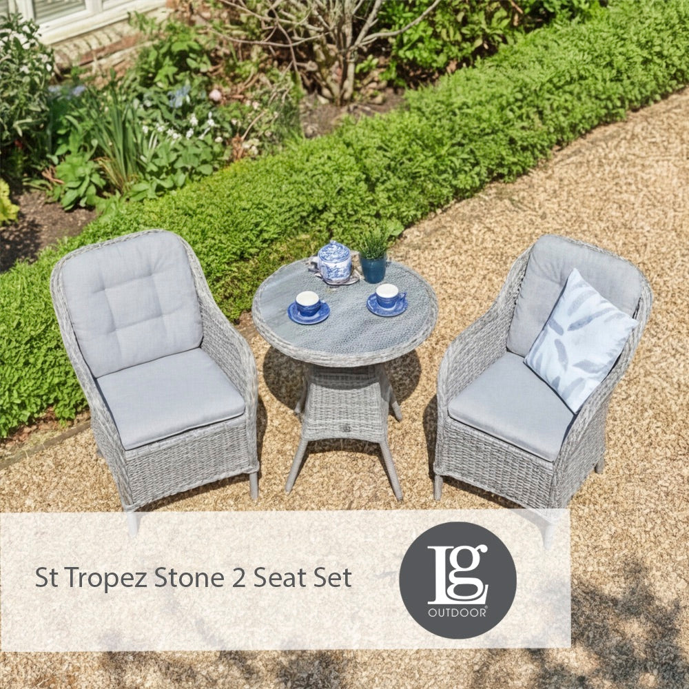 St Tropez Stone 2 Seat Set