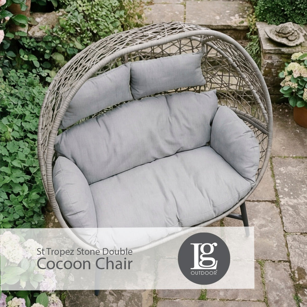 St Tropez Stone Double Cocoon Chair