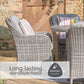 St Tropez Stone 4 Seat Dining Set with Deluxe 2.5m Parasol