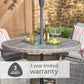 St Tropez Stone 4 Seat Dining Set with Deluxe 2.5m Parasol