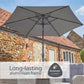 St Tropez Stone 6 Seat Dining Set with Weave Lazy Susan and Deluxe 3.0m Parasol
