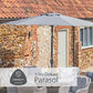 St Tropez Stone 6 Seat Dining Set with Weave Lazy Susan and Deluxe 3.0m Parasol