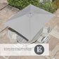St Tropez Stone 8 Seat Dining Set with Weave Lazy Susan and Deluxe 2.0 x 3.0m Parasol