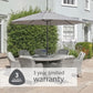 St Tropez Stone 8 Seat Dining Set with Weave Lazy Susan and Deluxe 2.0 x 3.0m Parasol