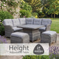 St Tropez Stone Compact Dining Modular with Adjustable Table