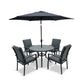 Turin 4 Seat Dining Set with 2.5m Parasol