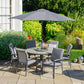 Turin 6 Seat Dining Set with Lazy Susan and 3.0m Parasol