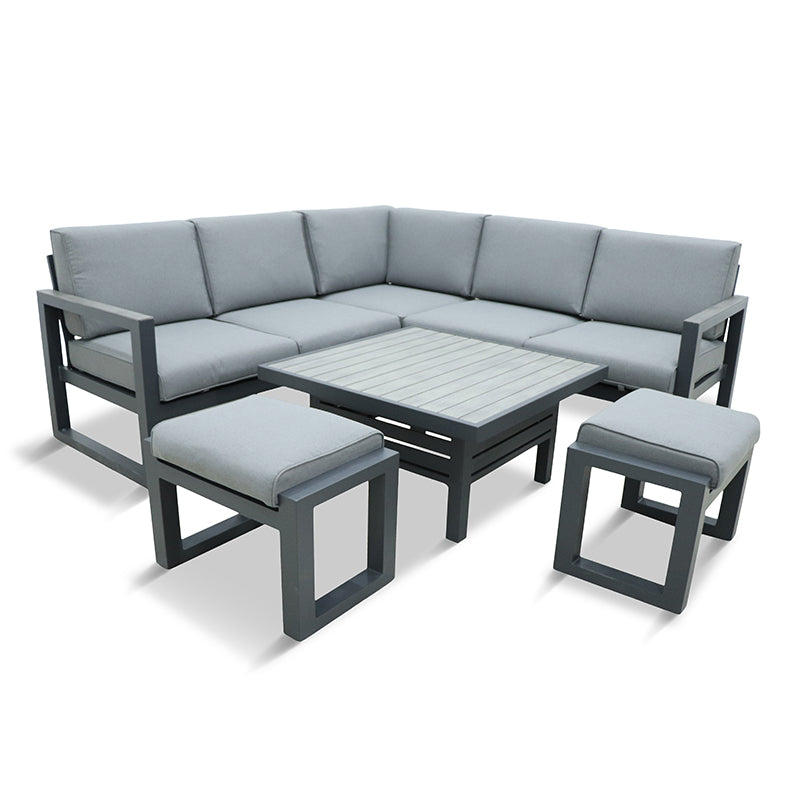 Turin Compact Modular Dining Set with Adjustable Table