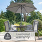 Turin 4 Seat Dining Set with 2.5m Parasol
