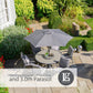 Turin 6 Seat Dining Set with Lazy Susan and 3.0m Parasol