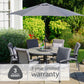 Turin 6 Seat Dining Set with Lazy Susan and 3.0m Parasol