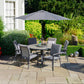 Turin 6 Seat Dining Set with Lazy Susan and 3.0m Parasol